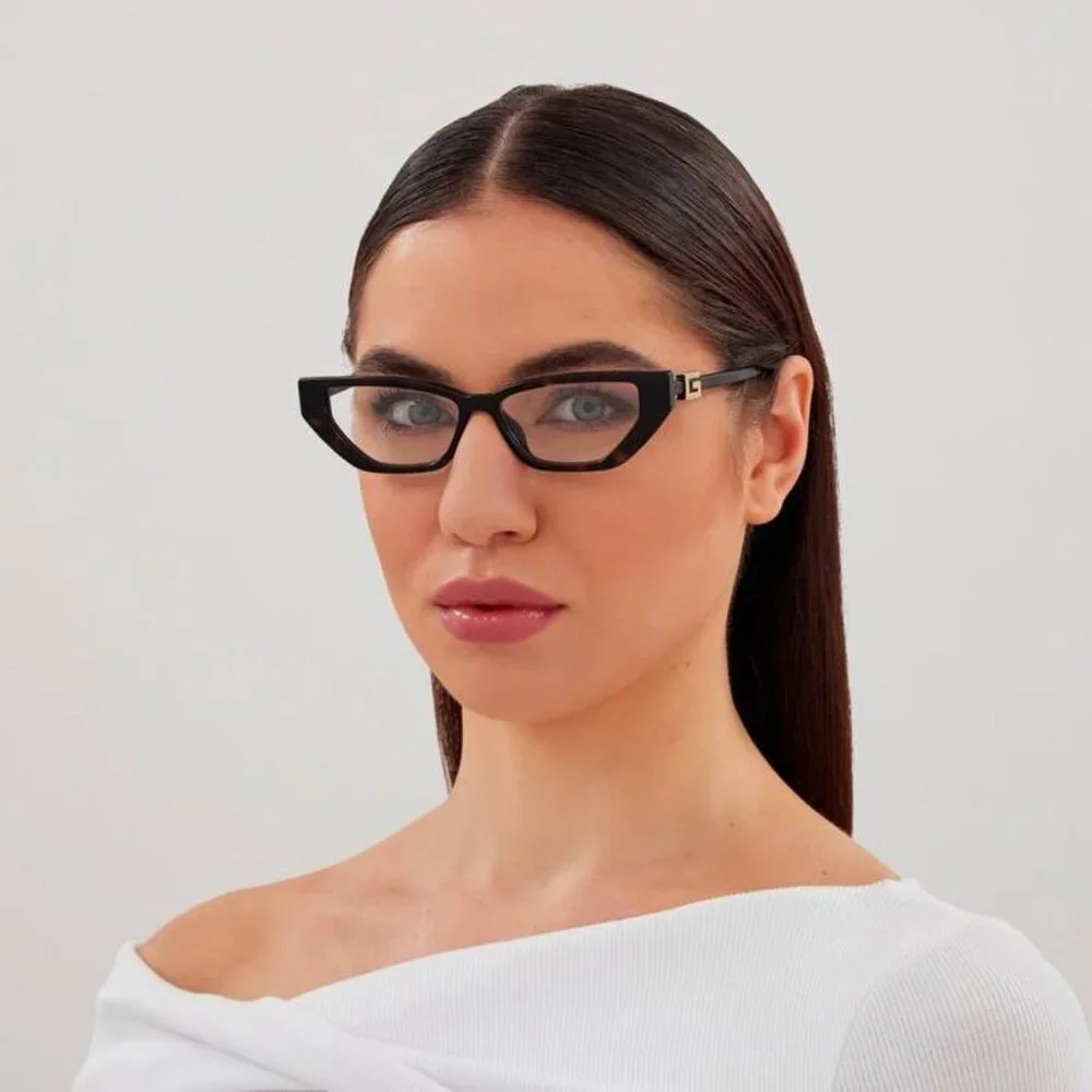 Gucci GG1683O 001 Eyeglasses Shiny Black 53mm Cat Eye Frame
